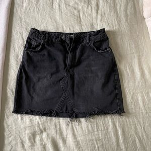 Topshop Moto Black Denim Skirt